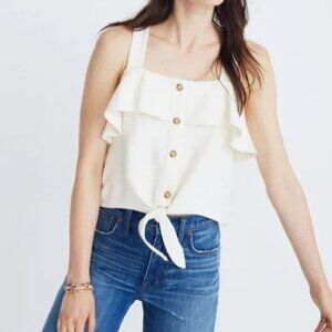 Madewell Texture & Thread Ruffle Tie Front Tank Terry Cloth Towel L